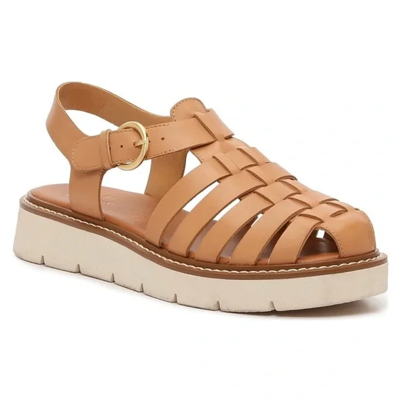 Women's Tan Leather Sandals - Picture 1 of 4
